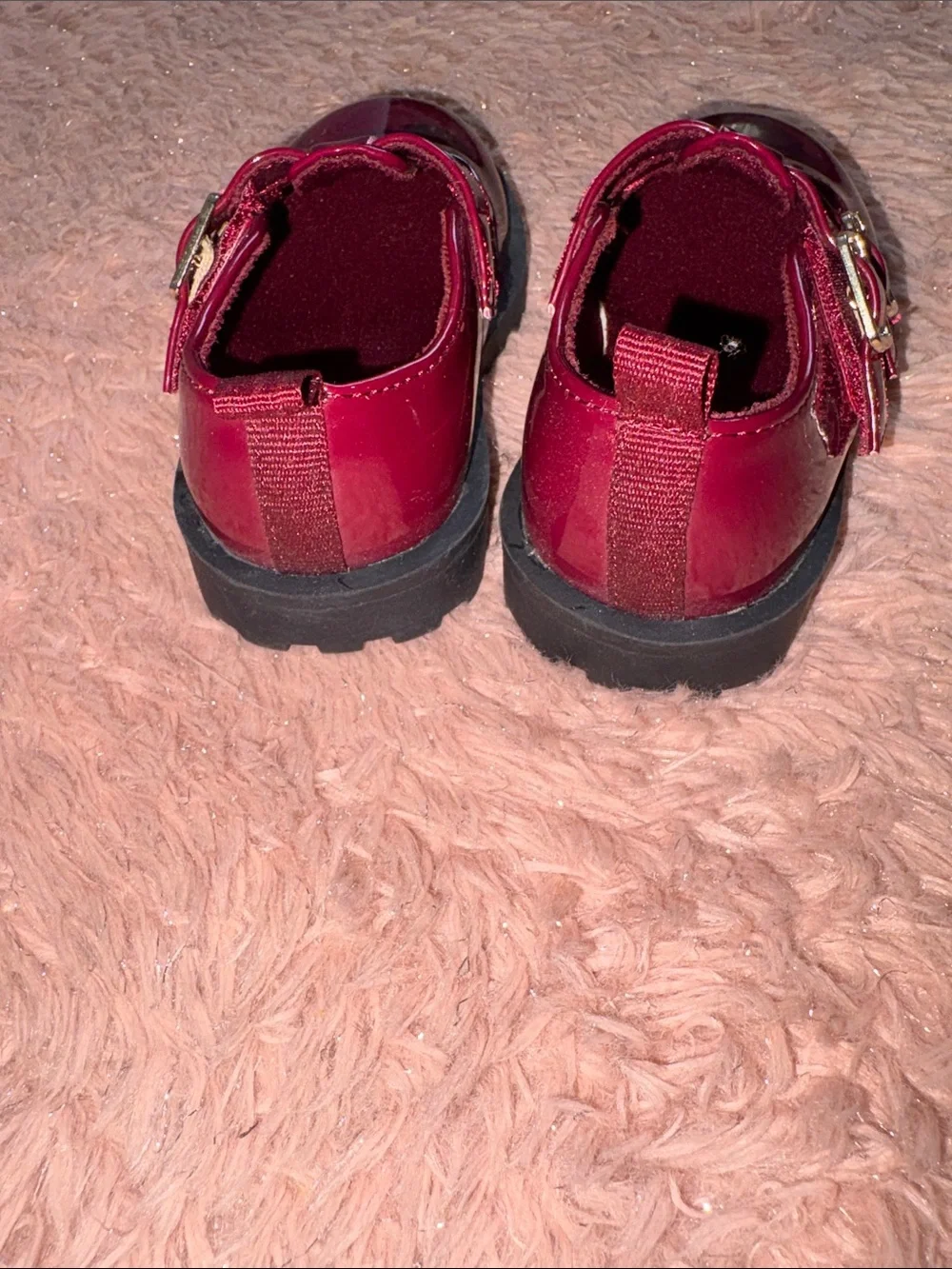 GAP Burgundy Patent Double-Buckle Mary Jane Shoes - Girls' Size 5